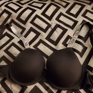 Victoria's secret black rhinestone bra